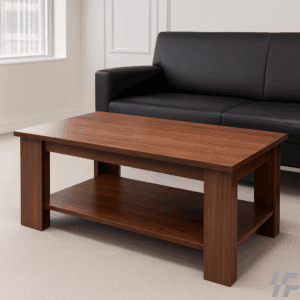 1.2-meter modern coffee table with wooden finish, sturdy base, and spacious top for living room décor.
