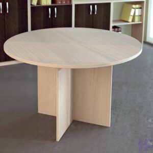 Round meeting table with spacious durable tabletop and sturdy modern base, collaborative office furniture ideal for team discussions, boardroom meetings, and professional workspaces in Kenya.