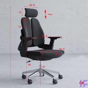 Comfortable fabric office chair with ergonomic back support, cushioned seat, and durable upholstered design, ideal for long working hours in offices and home workspaces in Kenya.