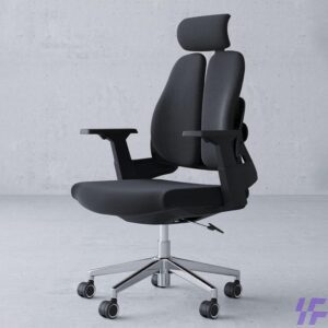 Comfortable fabric office chair with ergonomic back support, cushioned seat, and durable upholstered design, ideal for long working hours in offices and home workspaces in Kenya.
