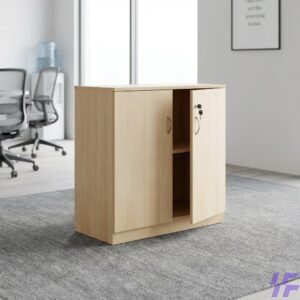 Wooden office cupboard with lockable doors, spacious storage shelves, and durable premium finish, elegant office storage solution for documents, files, and workplace essentials in Kenya.