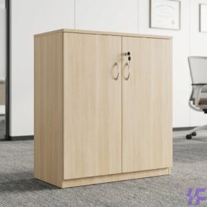 Wooden office cupboard with lockable doors, spacious storage shelves, and durable premium finish, elegant office storage solution for documents, files, and workplace essentials in Kenya.