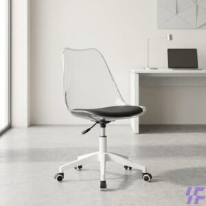 Clear acrylic desk chair with modern transparent design, ergonomic seating, and sturdy durable frame, stylish office chair ideal for home offices, study areas, and contemporary workspaces in Kenya.