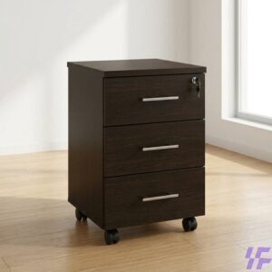 3-drawer movable pedestal with lockable drawers, smooth-rolling caster wheels, and durable construction, compact office storage solution for secure document organization in Kenya.