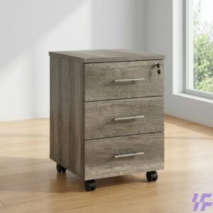 3-drawer movable pedestal with lockable drawers, smooth-rolling caster wheels, and durable construction, compact office storage solution for secure document organization in Kenya.