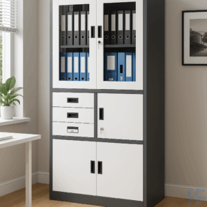 2-Door Steel Office Cabinet with Safe