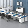 6-Way Modular Office Workstation – Blue & White