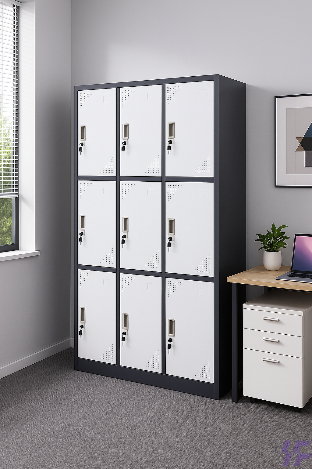9-Door Steel Locker Cabinet 9-Door Steel Locker Cabinet