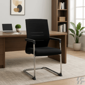 Modern Black Mesh Visitors Chair