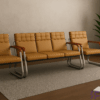 Brown 5 Seater Office Waiting Bench