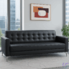 Modern Black Leather Sofa