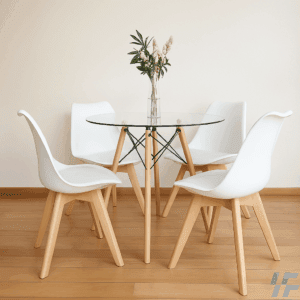 White 4 Seater Eams Dining Set