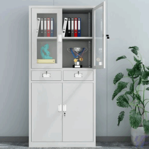 2 Door Half Glass Filling Cabinet