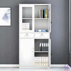 2 Door Half Glass Filling Cabinet