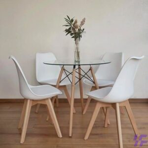 White 4 Seater Eams Dining Set