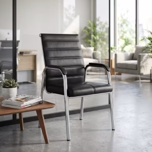 Midback visitors chair with cushioned seat and supportive backrest for office and reception use