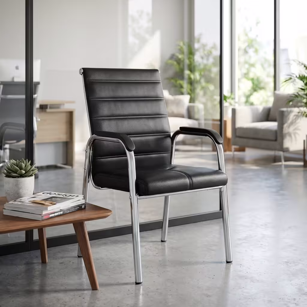 visitors chair Midback visitors chair with cushioned seat and supportive backrest for office and reception use