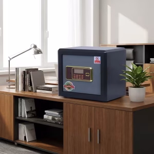 45kg fireproof safe box with reinforced steel construction in an office
