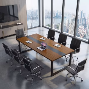 2.4 meter local boardroom table in a modern conference room