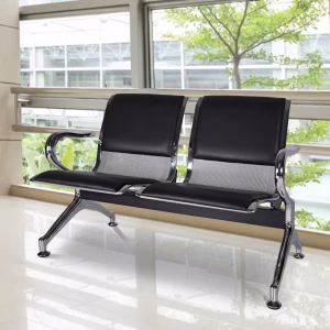 2 link half padded waiting bench in an office reception area