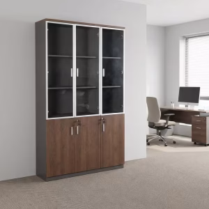 3 door wooden filing cabinet for office document storage