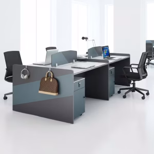 4 way office workstation with modern design in a corporate office