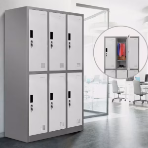 6 locker storage cabinet for offices and institutions