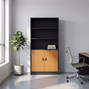 Wooden bookshelf cupboard for office and home storage
