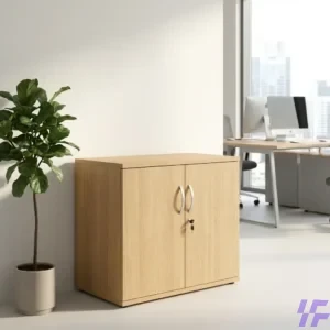 Spacious executive wooden cupboard with multiple shelves and drawers, crafted from high-quality wood, perfect for office storage, filing documents, and organizing workspace essentials.