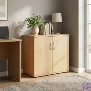 Spacious executive wooden cupboard with multiple shelves and drawers, crafted from high-quality wood, perfect for office storage, filing documents, and organizing workspace essentials.