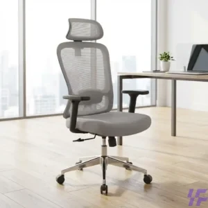 Ergonomic gray orthopedic office chair featuring a high-density foam seat, adjustable lumbar support, and breathable mesh back for superior comfort and posture.