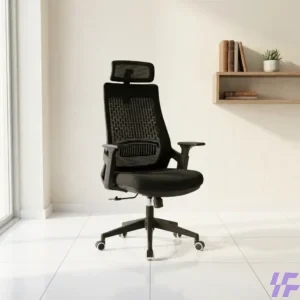 Premium Black Ergonomic Adjustable Office Chair with Breathable Mesh Backrest, Lumbar Support, and Synchronized Tilt Mechanism for All-Day Workplace Comfort