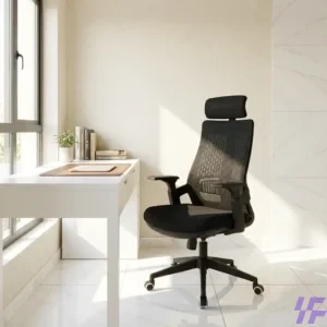 Premium Black Ergonomic Adjustable Office Chair with Breathable Mesh Backrest, Lumbar Support, and Synchronized Tilt Mechanism for All-Day Workplace Comfort