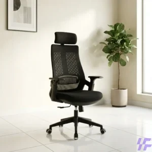 Premium Black Ergonomic Adjustable Office Chair with Breathable Mesh Backrest, Lumbar Support, and Synchronized Tilt Mechanism for All-Day Workplace Comfort