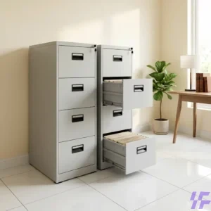 Space-Saving Vertical Steel Office Filing Cabinet with Secure Central Locking System and Reinforced Cold-Rolled Steel Drawers for Professional Document Storage