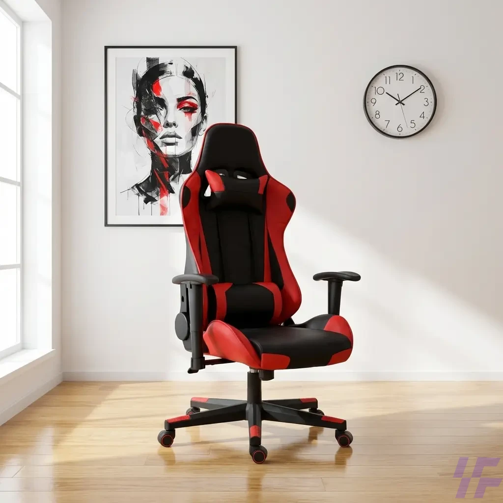 Ergonomic Red Leather Gaming Chair with High-Back Lumbar Support, Adjustable Armrests, and Padded Headrest for Immersive Pro-Gaming and Home Office Comfort Ergonomic Red Leather Gaming Chair with High-Back Lumbar Support, Adjustable Armrests, and Padded Headrest for Immersive Pro-Gaming and Home Office Comfort