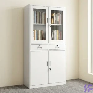 Durable heavy-duty steel office filing cabinet with secure locking drawers and an anti-tilt mechanism for professional document organization and high-capacity storage.