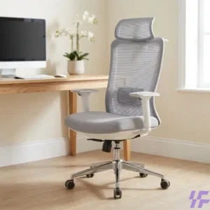Gray ergonomic orthopedic office chair with adjustable lumbar support and breathable design for all-day comfort in home and office use in Kenya