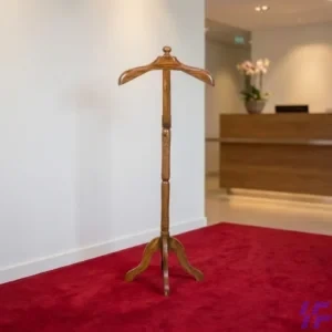 Vertical wooden coat hanger stand with multiple hooks for coats, hats, and bags, durable modern freestanding storage rack for home and office use in Kenya