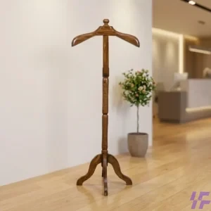 Vertical wooden coat hanger stand with multiple hooks for coats, hats, and bags, durable modern freestanding storage rack for home and office use in Kenya