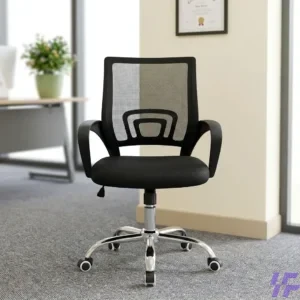 Low back clerical chair with ergonomic design, breathable seat, and smooth swivel base, comfortable space-saving office seating for desks, reception, and workstations in Kenya