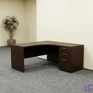 1.4-meter curved office table with modern ergonomic design and spacious work surface, durable executive workstation ideal for office setups, reception areas, and professional workspaces in Kenya