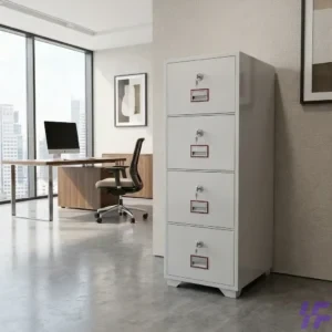 Fireproof office filing cabinet with heavy-duty steel construction and secure lockable drawers, reliable document protection and safe storage solution for offices and businesses in Kenya