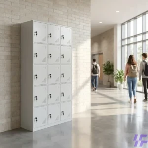 15-locker filing cabinet with durable steel construction and secure individual compartments, heavy-duty storage solution for office, school, and staff locker organization in Kenya