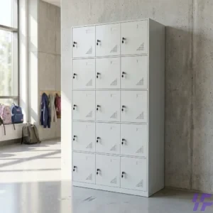 15-locker filing cabinet with durable steel construction and secure individual compartments, heavy-duty storage solution for office, school, and staff locker organization in Kenya