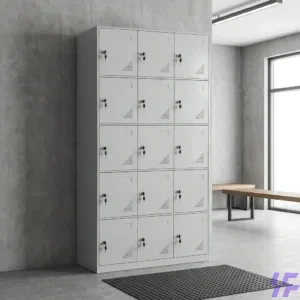 15-locker filing cabinet with durable steel construction and secure individual compartments, heavy-duty storage solution for office, school, and staff locker organization in Kenya
