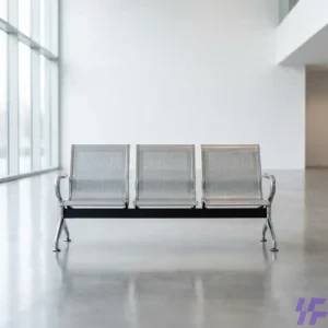 3-seater steel waiting bench with durable powder-coated metal frame and ergonomic seating design, strong and comfortable visitor seating solution for office reception and public waiting areas in Kenya