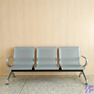 3-seater steel waiting bench with durable powder-coated metal frame and ergonomic seating design, comfortable and long-lasting visitor seating solution for office reception and public waiting areas in Kenya