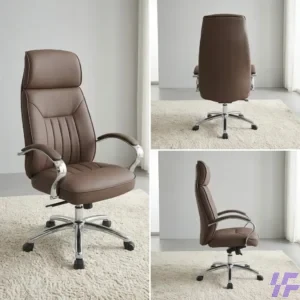 Brown executive office chair with ergonomic high-back support, premium cushioned seating, and adjustable height, stylish professional chair for executive offices and home workspaces in Kenya