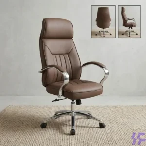 Brown executive office chair with ergonomic high-back support, premium cushioned seating, and adjustable height, stylish professional chair for executive offices and home workspaces in Kenya